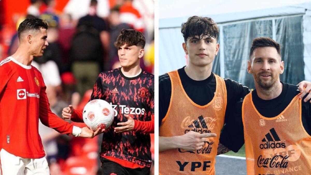 Alejandro Garnacho eligió entre Cristiano Ronaldo y Lionel Messi. Foto: capturas de pantalla.