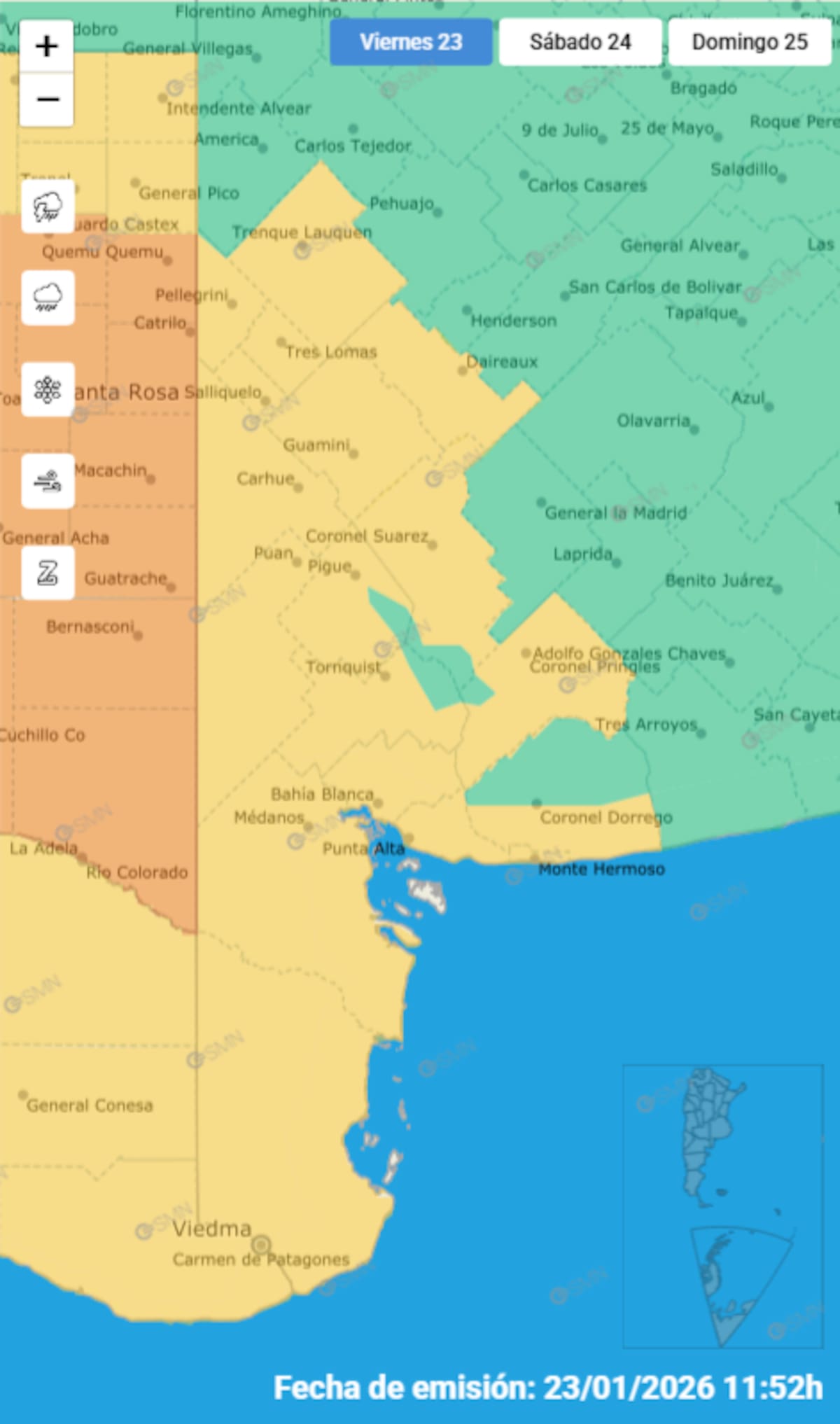 Alerta por tormentas en Buenos Aires.