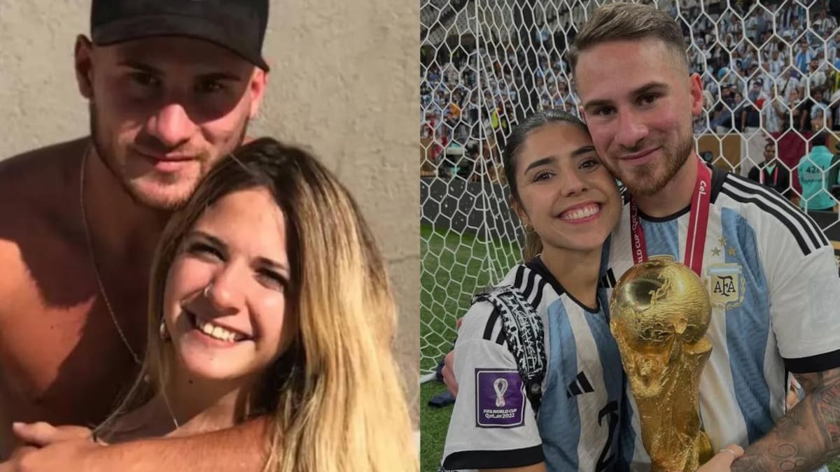 Alexis Mac Allister con Ailén Cova, su actual y Cami Mayan, su ex. Fotos: Instagram/alemacallister