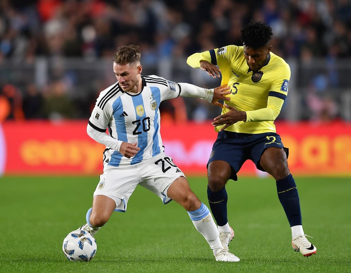 Alexis Mac Allister vs. Ecuador. Foto: Télam.