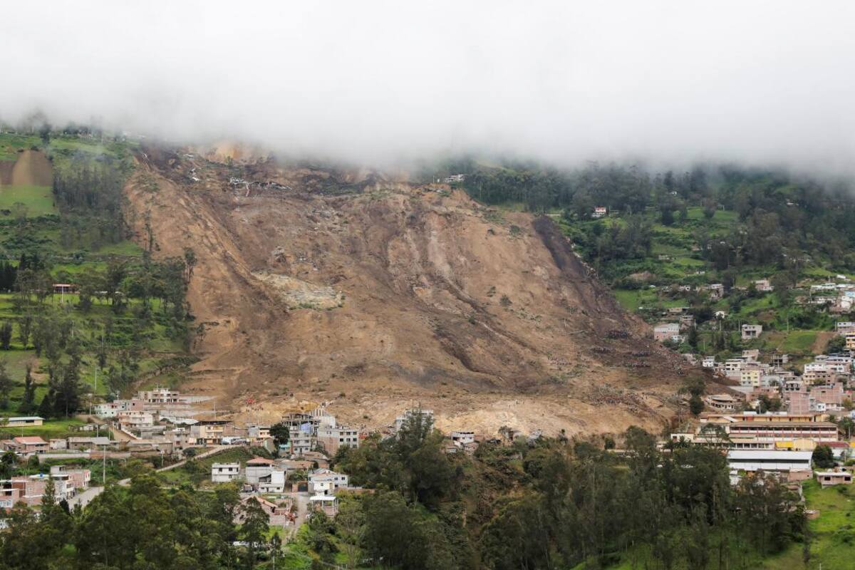 Alud en Ecuador. Foto: Reuters.