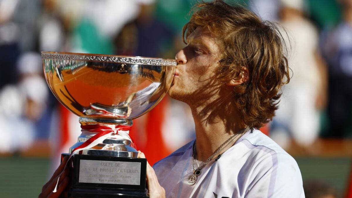 Andrey Rublev, campeón en Montecarlo. Foto: Reuters