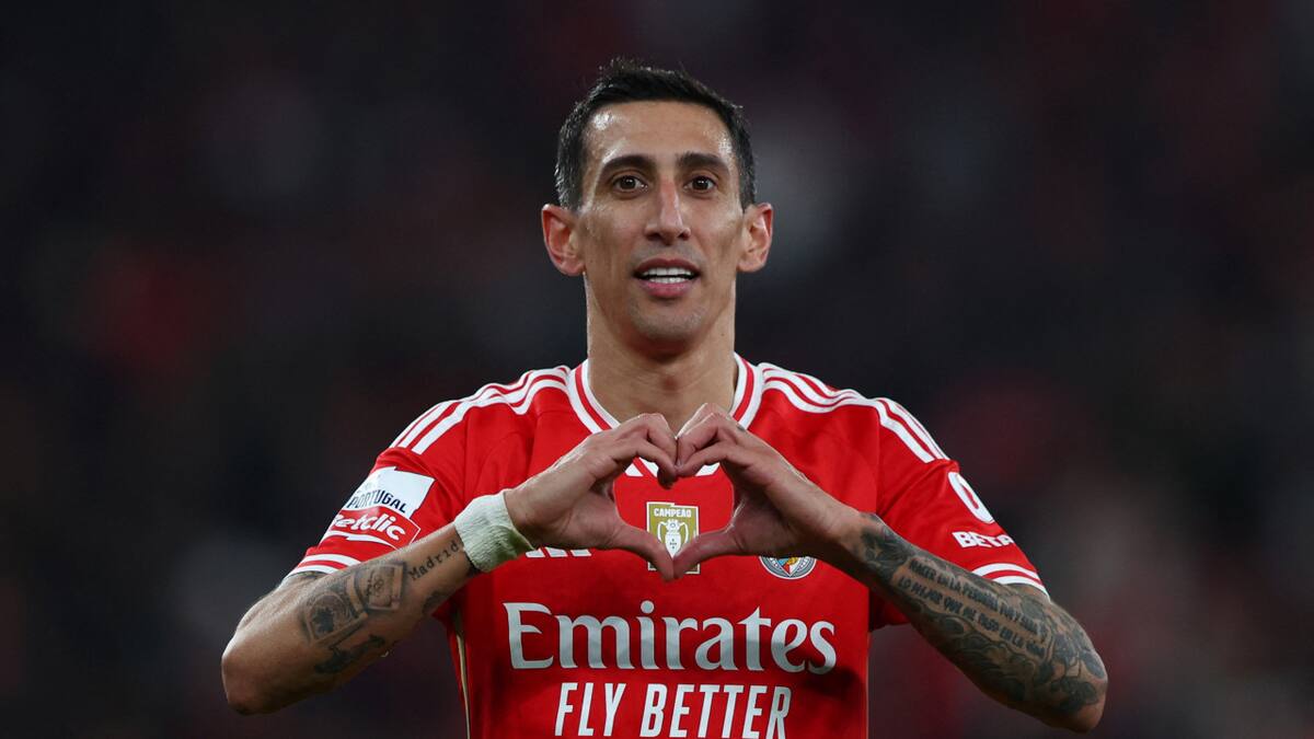 Ángel Di María en el Benfica. Foto: REUTERS.