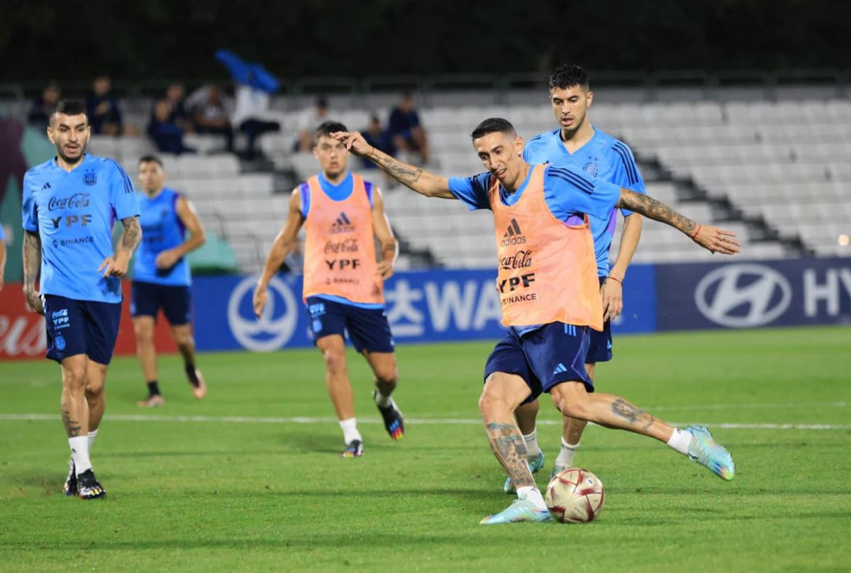 Ángel Di María; entrenamiento de Selección Argentina. Foto: NA.