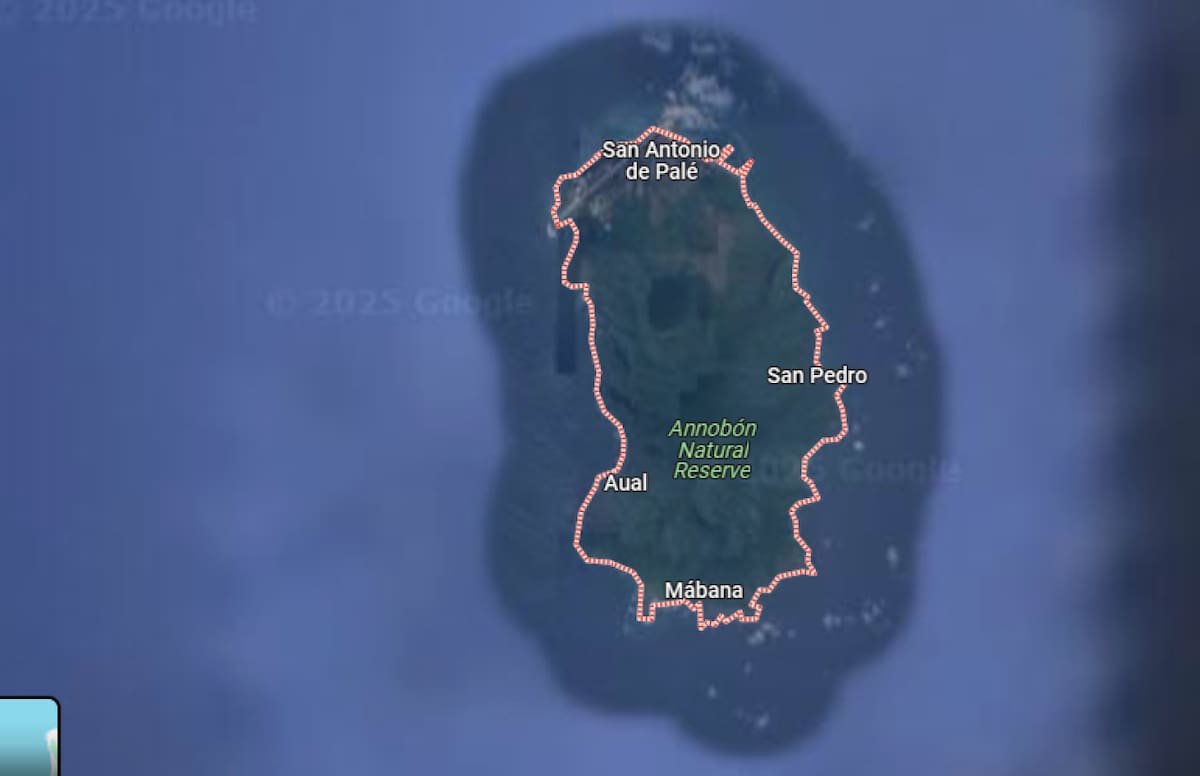 Annobón, la isla de África que busca independizarse. Foto: Google Maps.