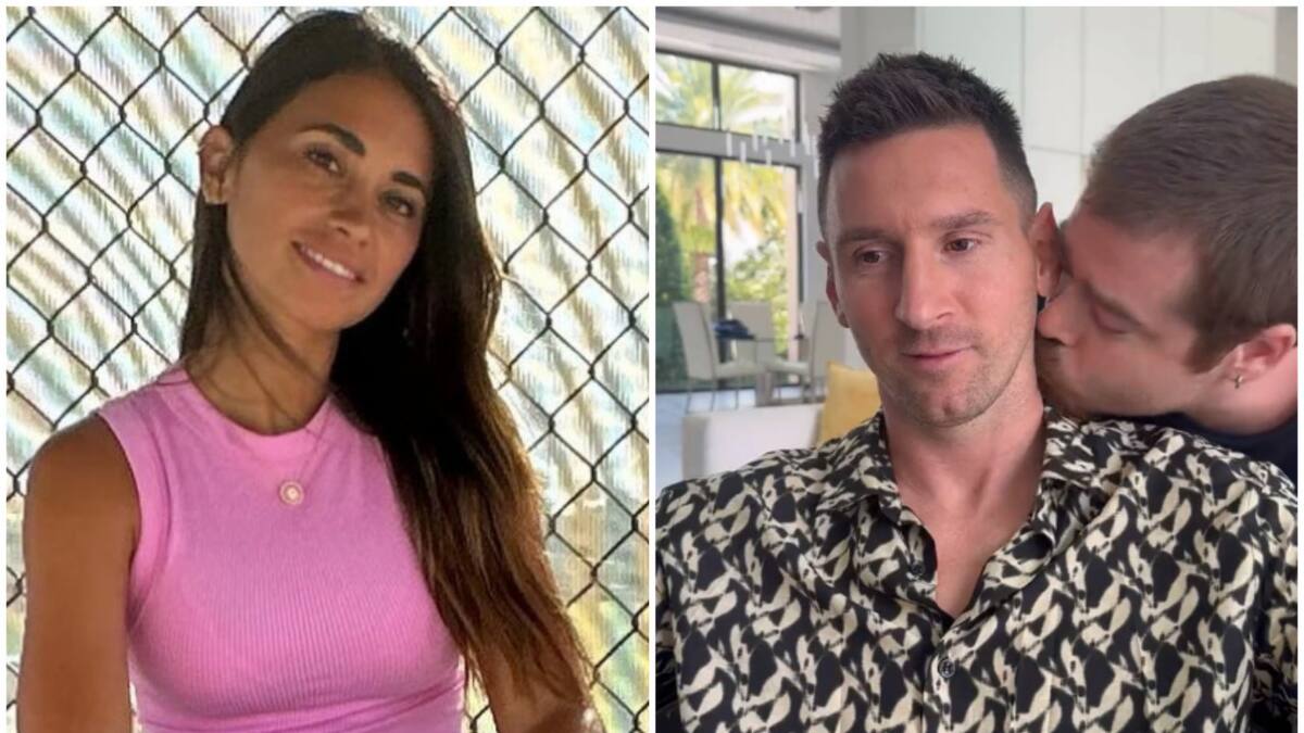 Anto Roccuzzo y Messi con Migue Granados. Fotos: redes sociales.