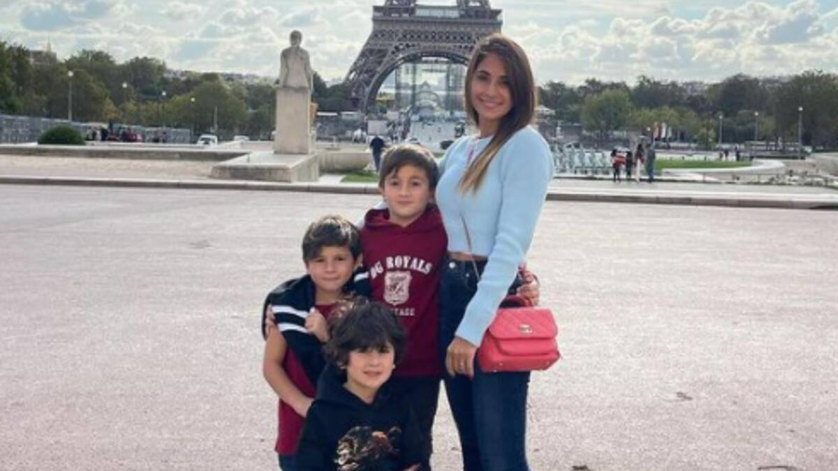 Antonela con sus hijos. Foto: Instagram/antonelaroccuzzo