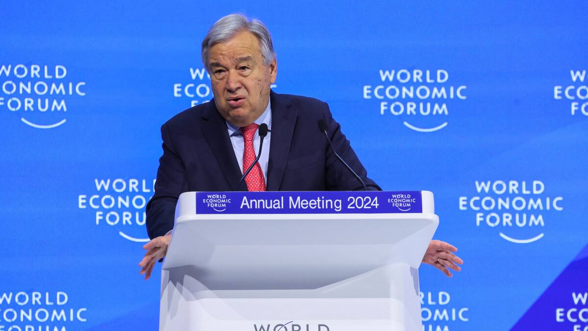 António Guterres, Foro de Davos. Foto: Reuters.
