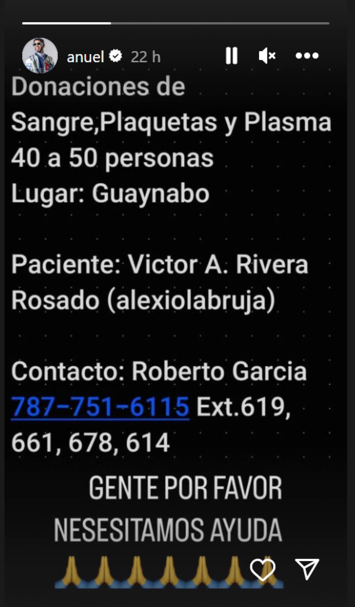 Anuel reapareció en Instagram. Foto: Instagram.