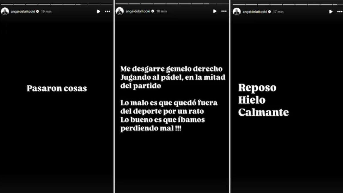 Anuncio de Ángel De Brito sobre su lesión.