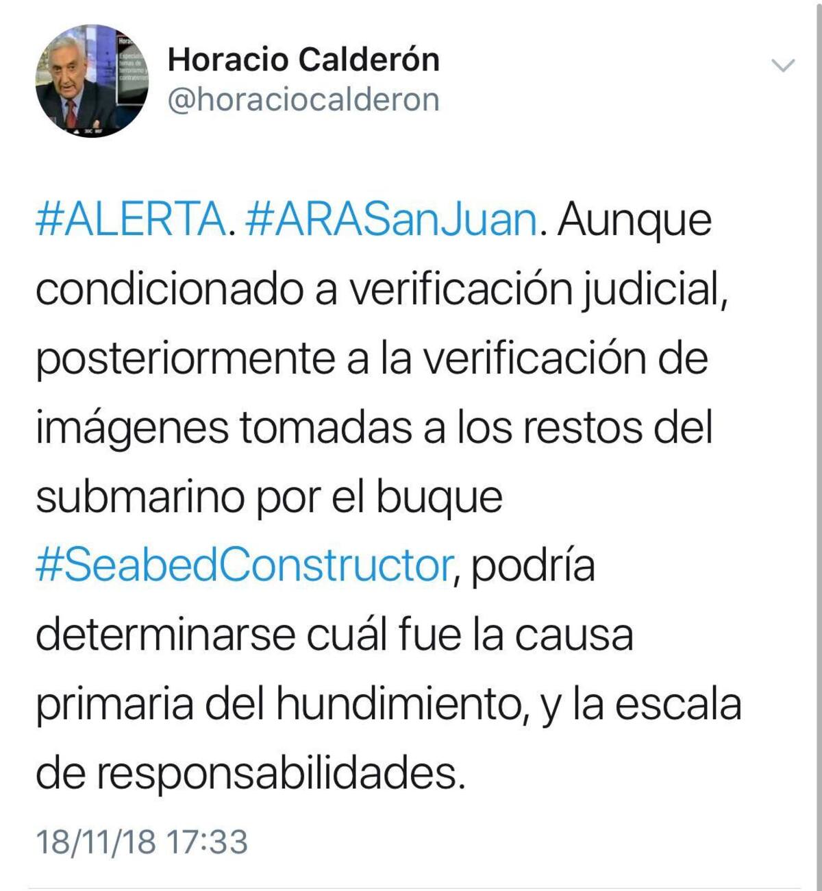 ARA San Juan - Hallazgo