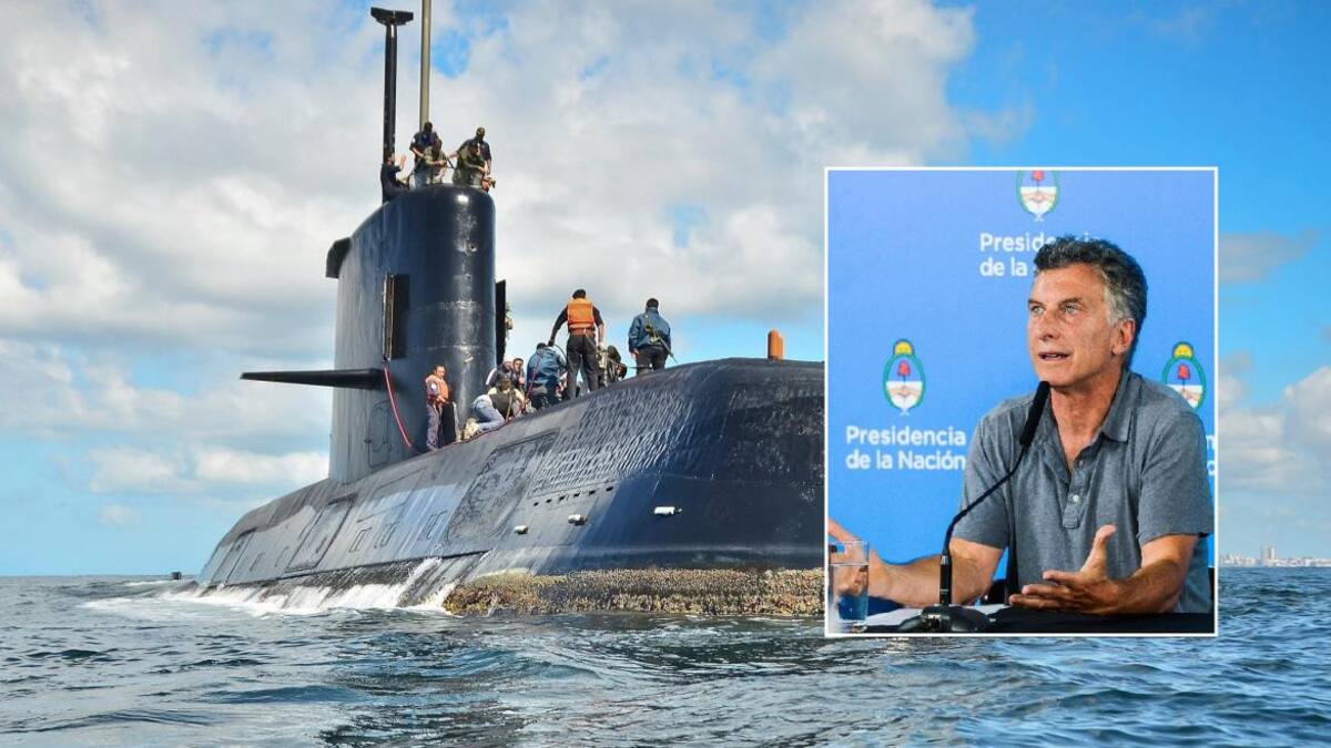 Ara San Juan y Mauricio Macri - NA