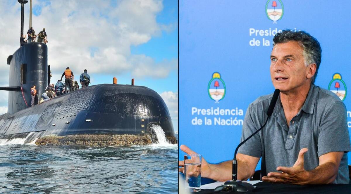 Ara San Juan y Mauricio Macri - NA