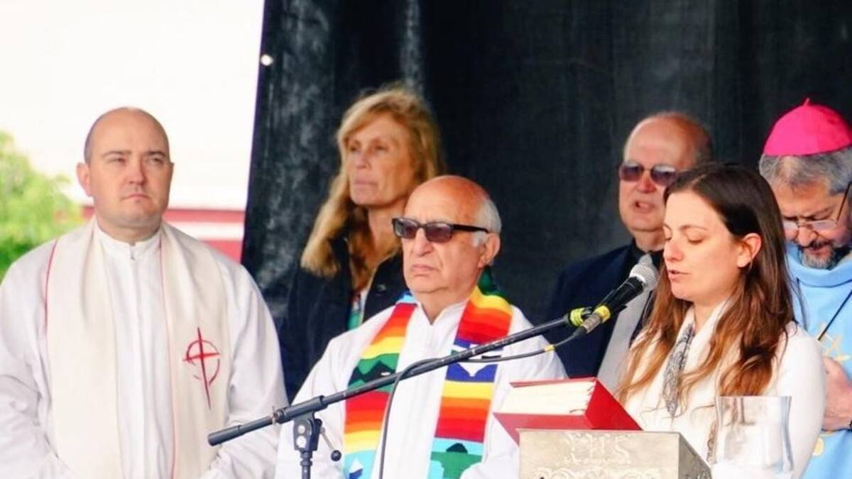 Arzobispo Agustín Radrizzani en misa por "Paz, Pan y Trabajo" en Lujan