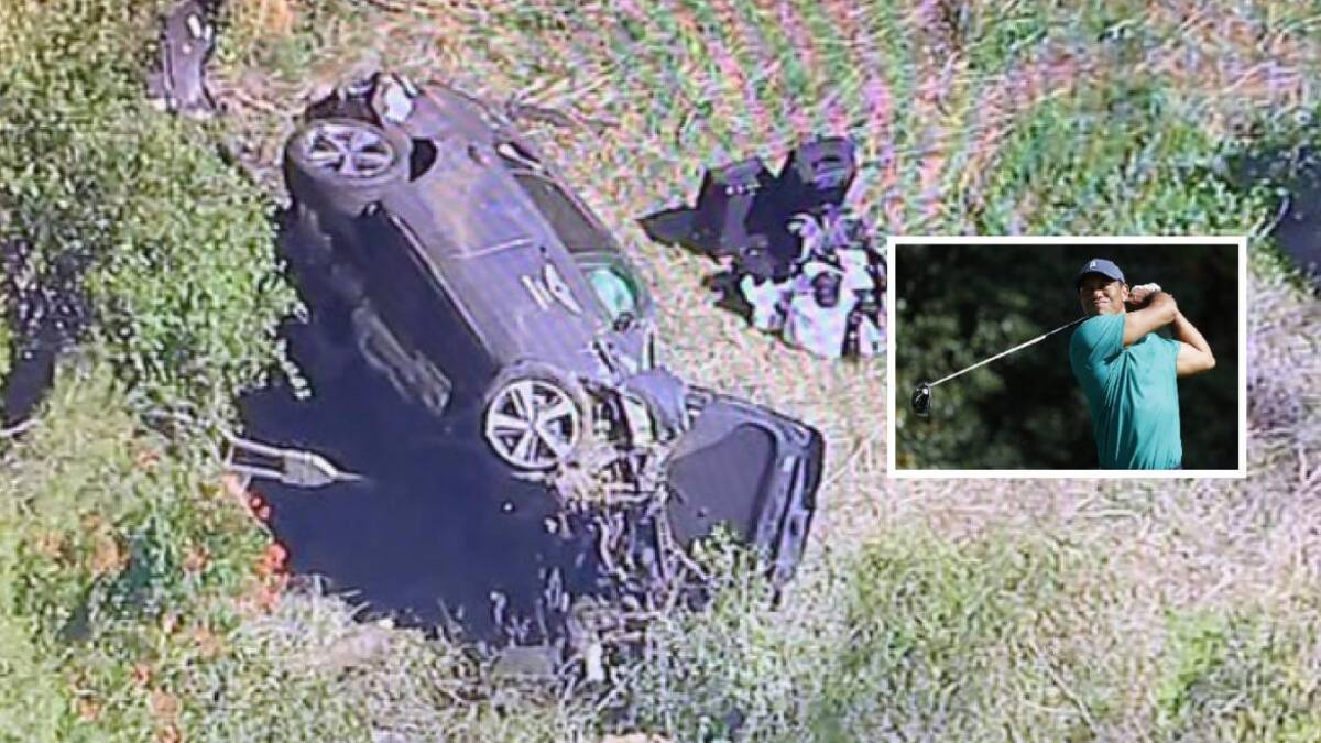 Así quedó el coche de Tiger Woods tras accidente