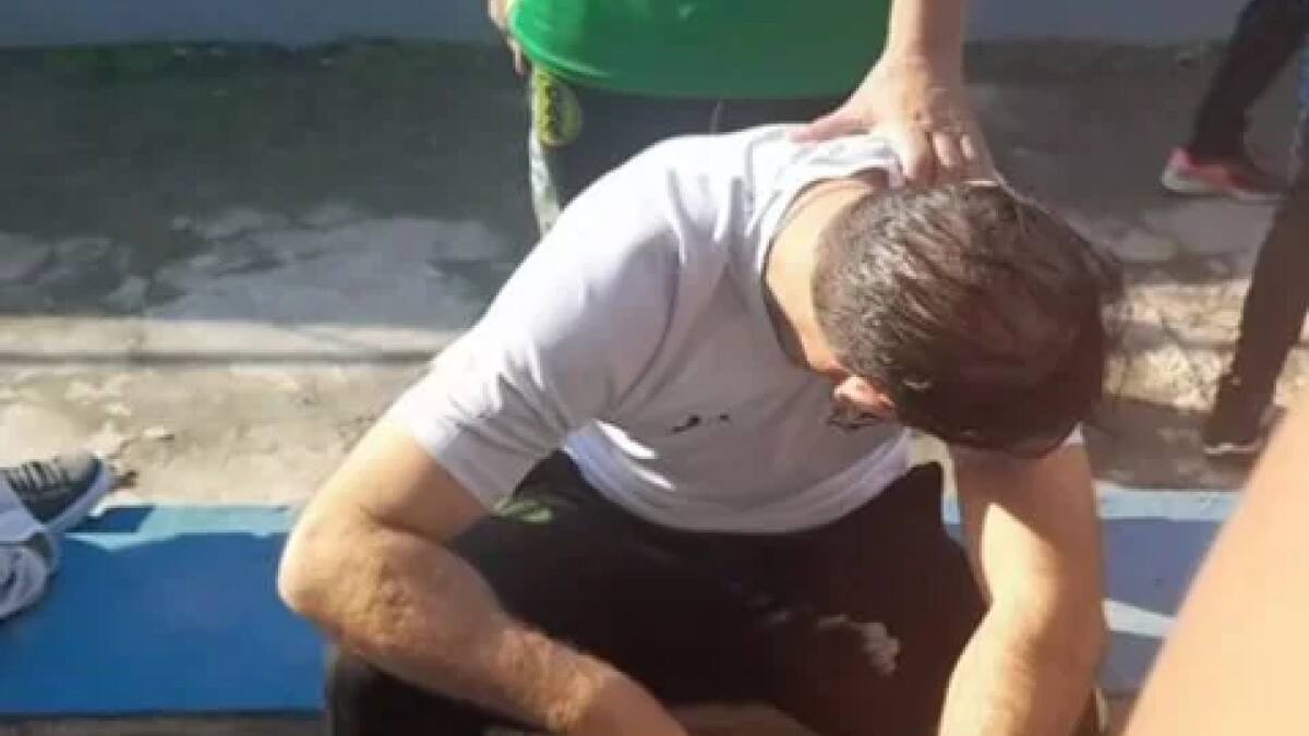 Así quedó el DT de Aldosivi. Foto: NA