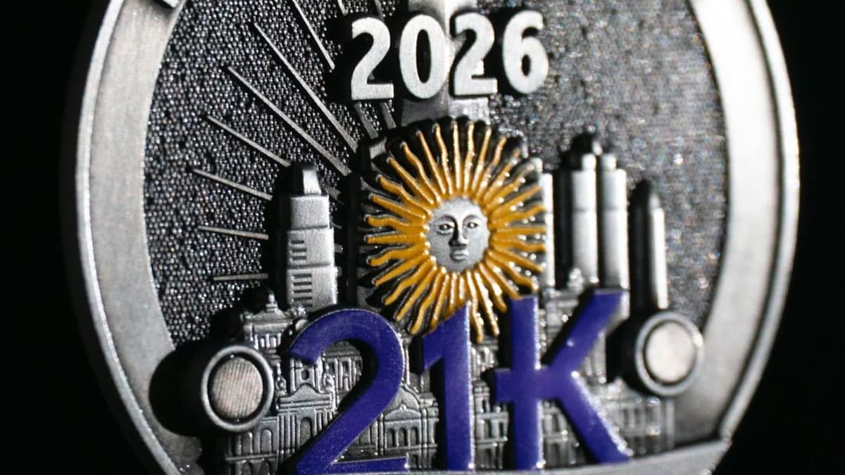 Así será la medalla de la Media Maratón de Buenos Aires.
