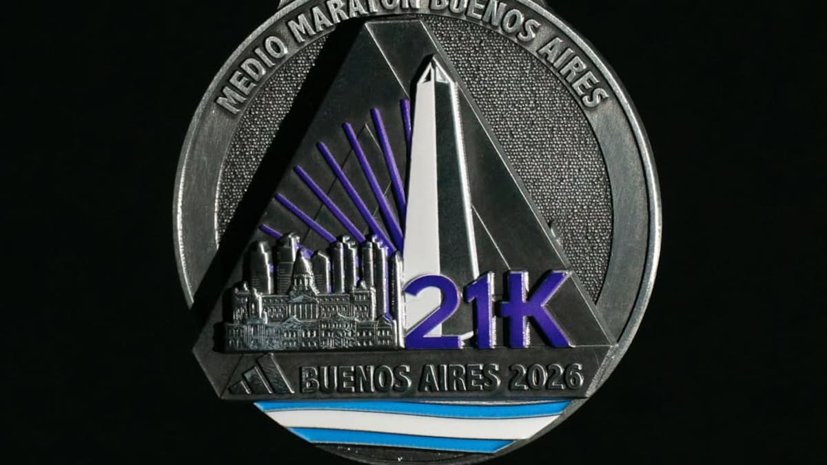 Así será la medalla de la Media Maratón de Buenos Aires.