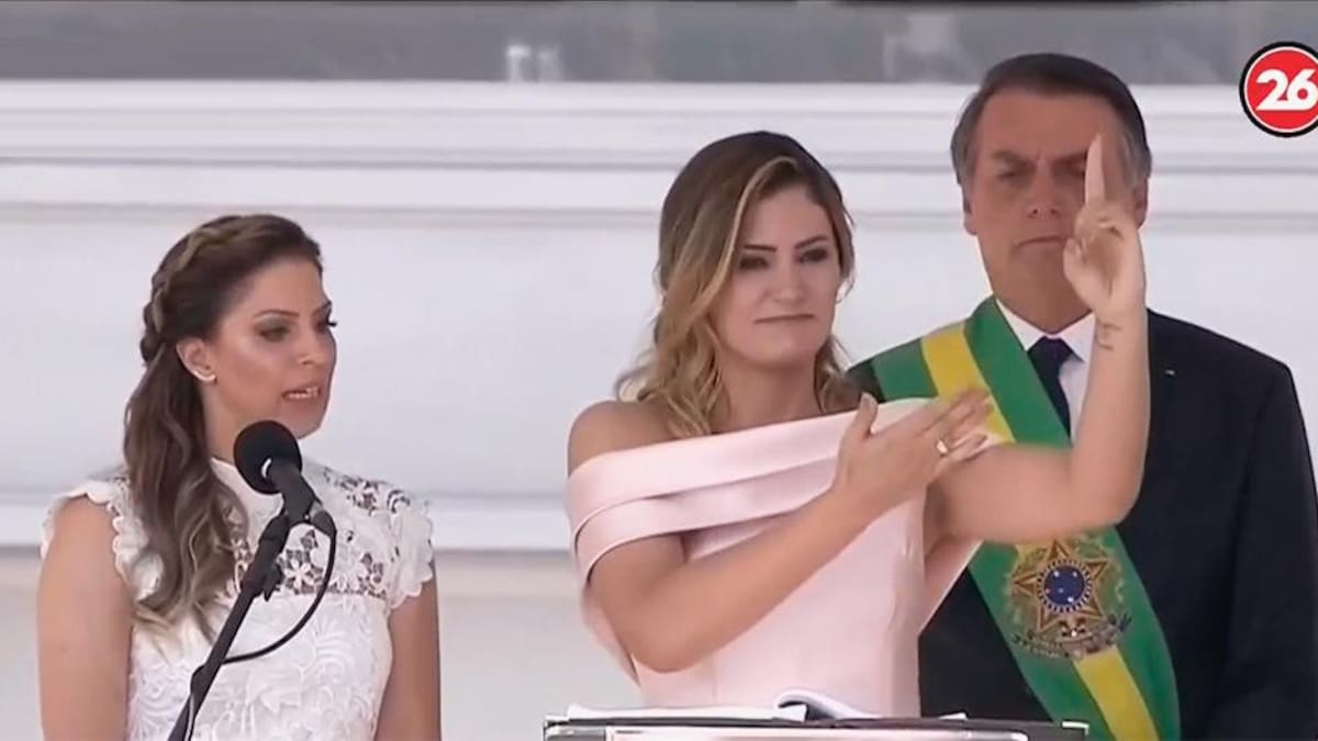 Asunción de Bolsonaro: la Primera Dama dio curioso discurso con lenguaje de señas