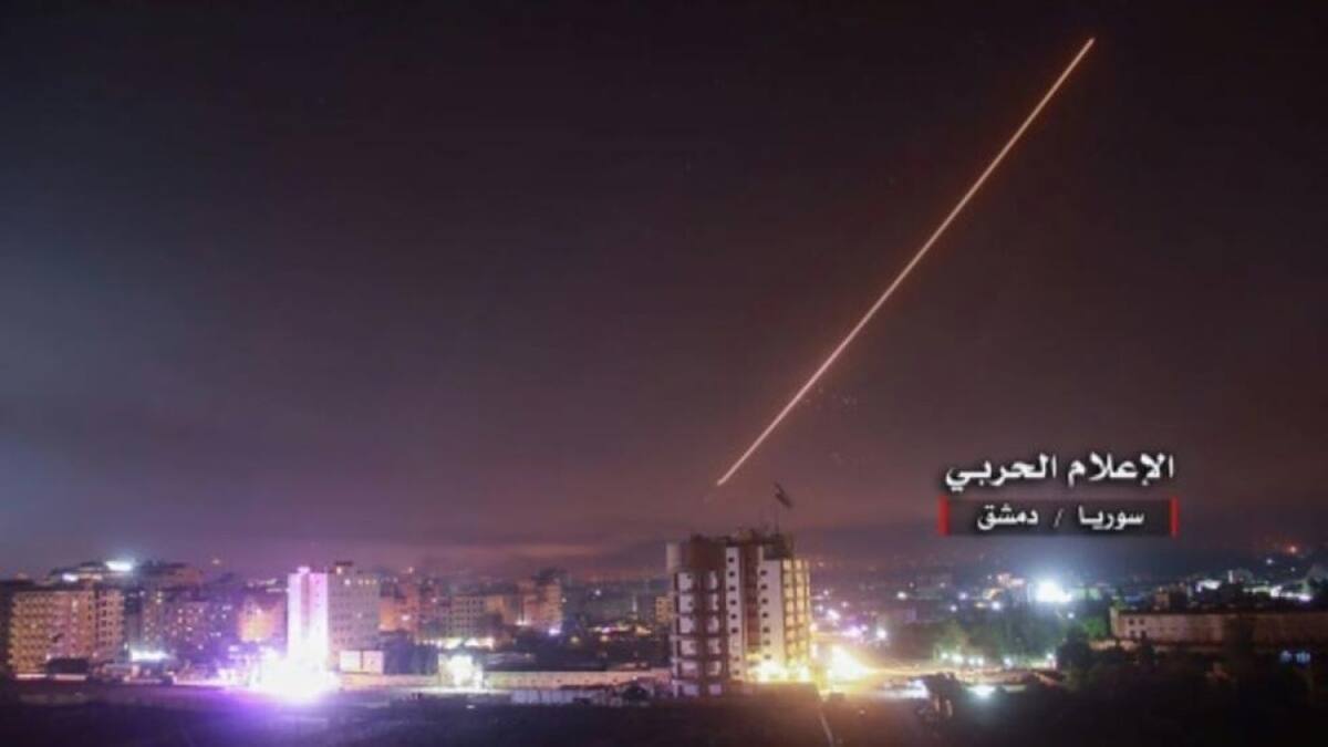 Ataque con misiles de Israel a Siria.