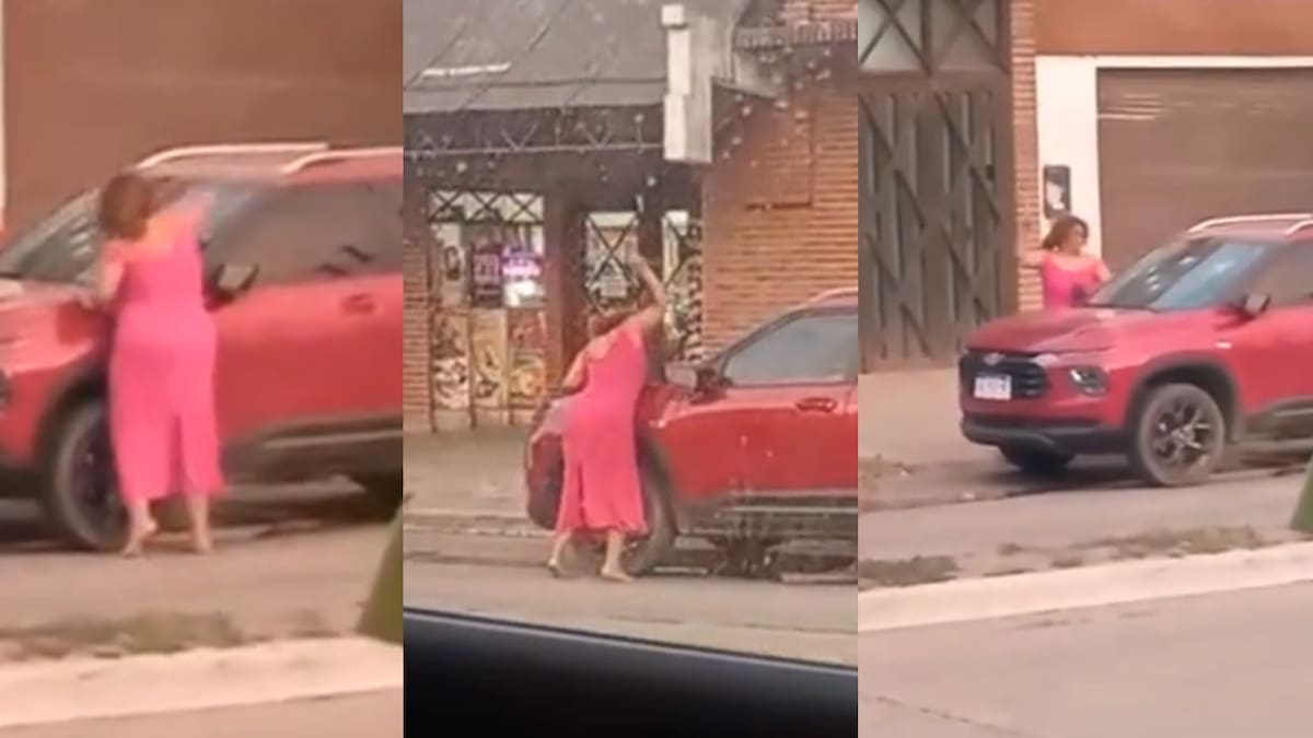 Ataque de furia en General Madariaga: una mujer destrozó a martillazos la camioneta de su expareja y todo quedó grabado