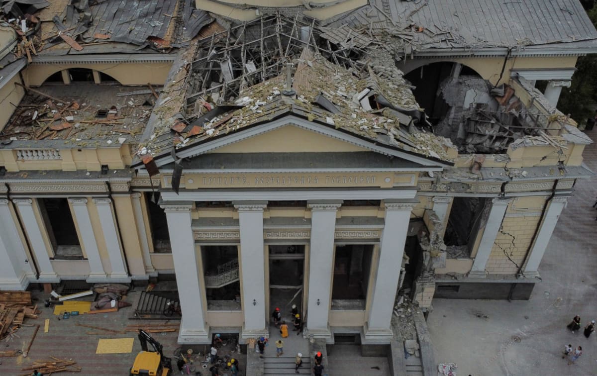 Ataque ruso a la ciudad de Odesa, Ucrania. Foto: Reuters.
