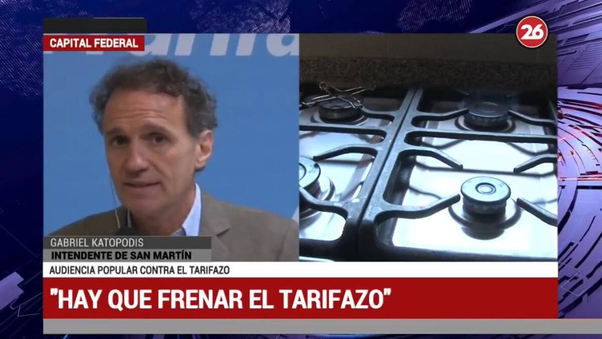 Audiencia por tarifazos, Gabriel Katopodis, intendente de San Martín, Canal 26