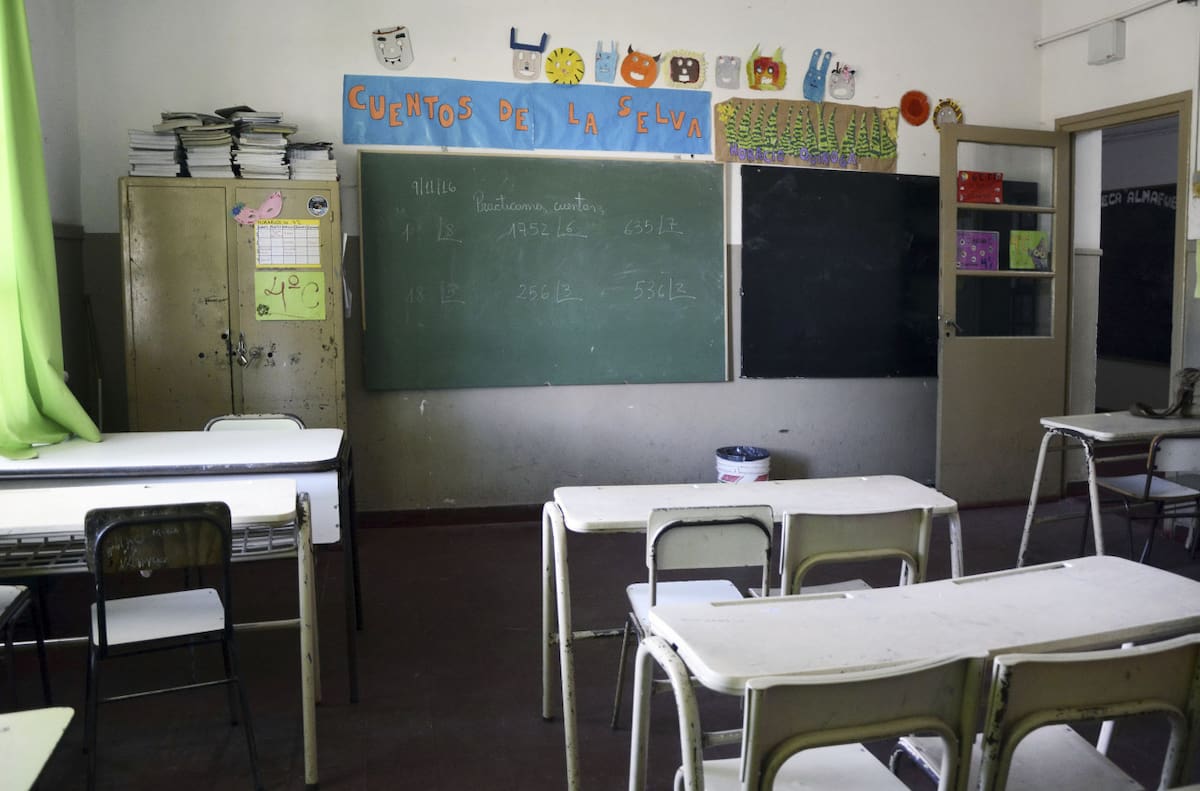 Aulas vacías por el paro docente. Foto: NA/AGLP