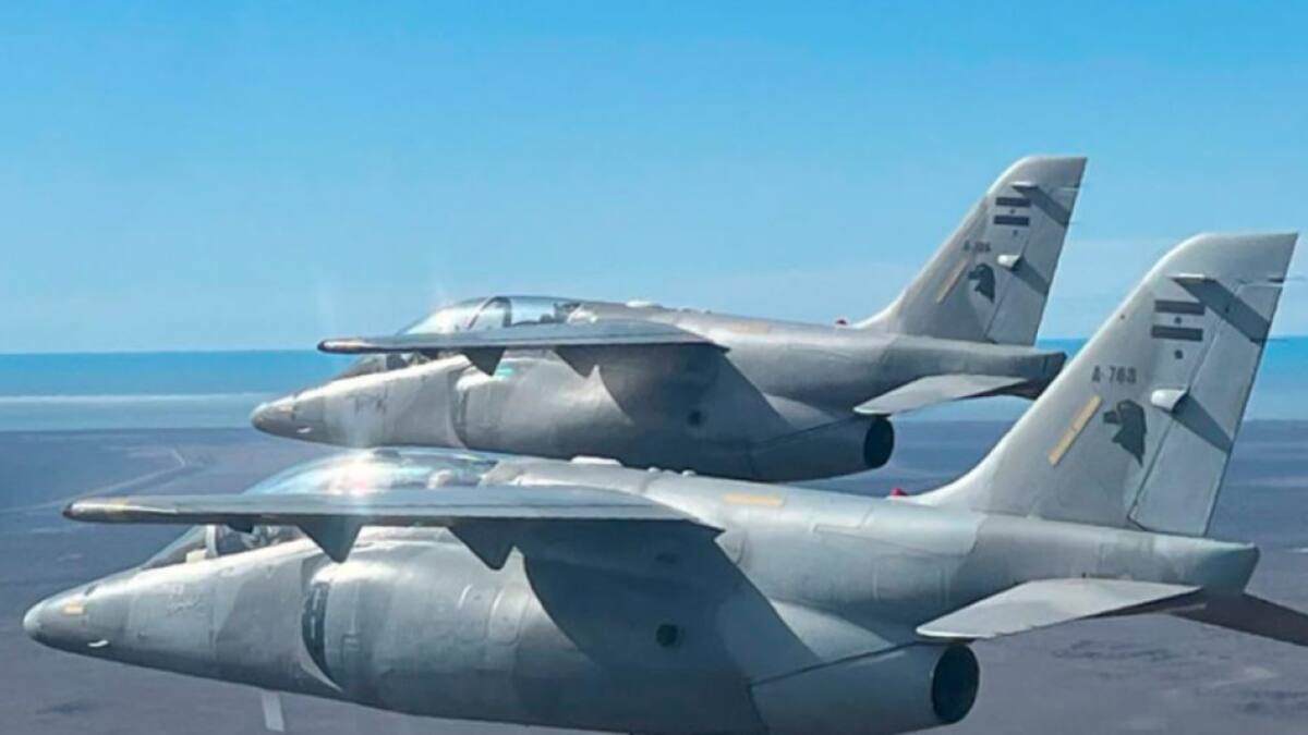 Aviones A4-AR en pista. Foto: Télam