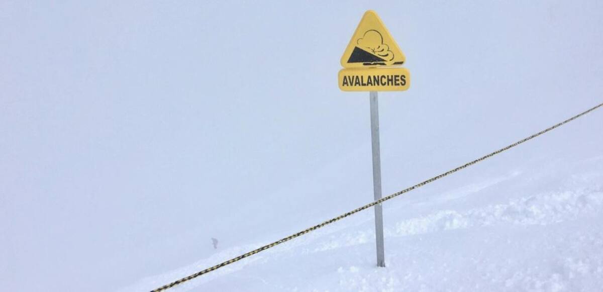 Aviso de zona de avalanchas. Foto: Twitter.