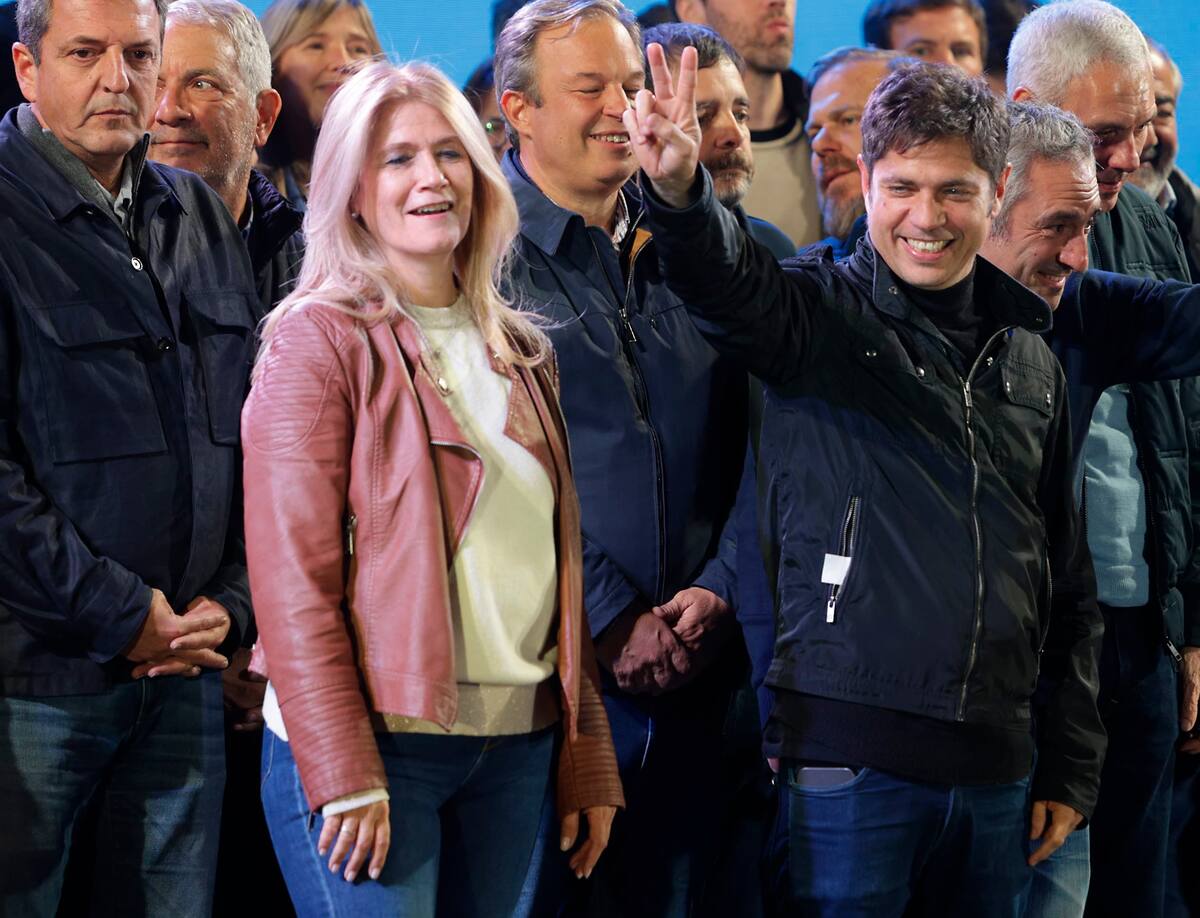Axel Kicillof en el búnker de Fuerza Patria.