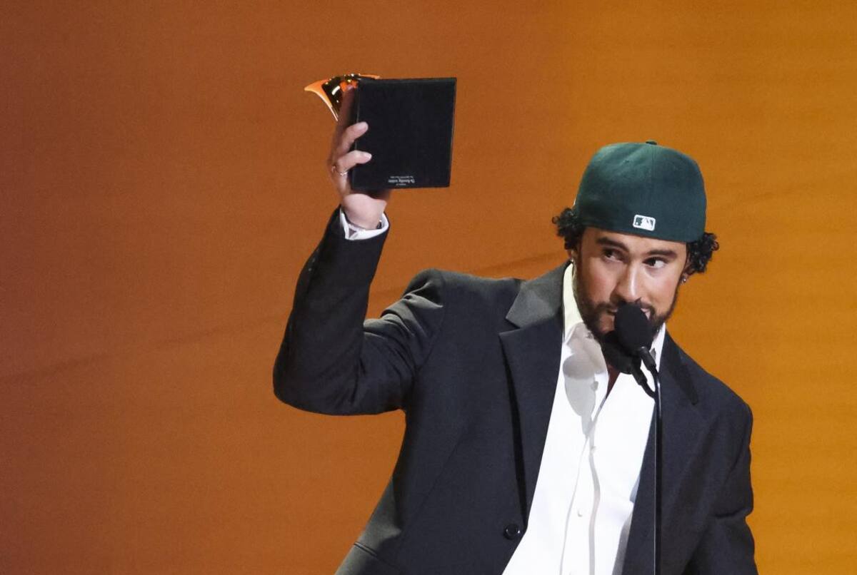 Bad Bunny en los Grammys 2023. Foto: Reuters.
