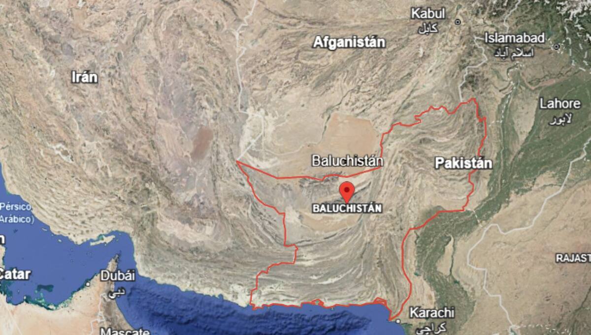 Baluchistán, la región paquistaní fronteriza con Irán que permanece cerrada por los ataques israelíes. Foto: Google Earth.