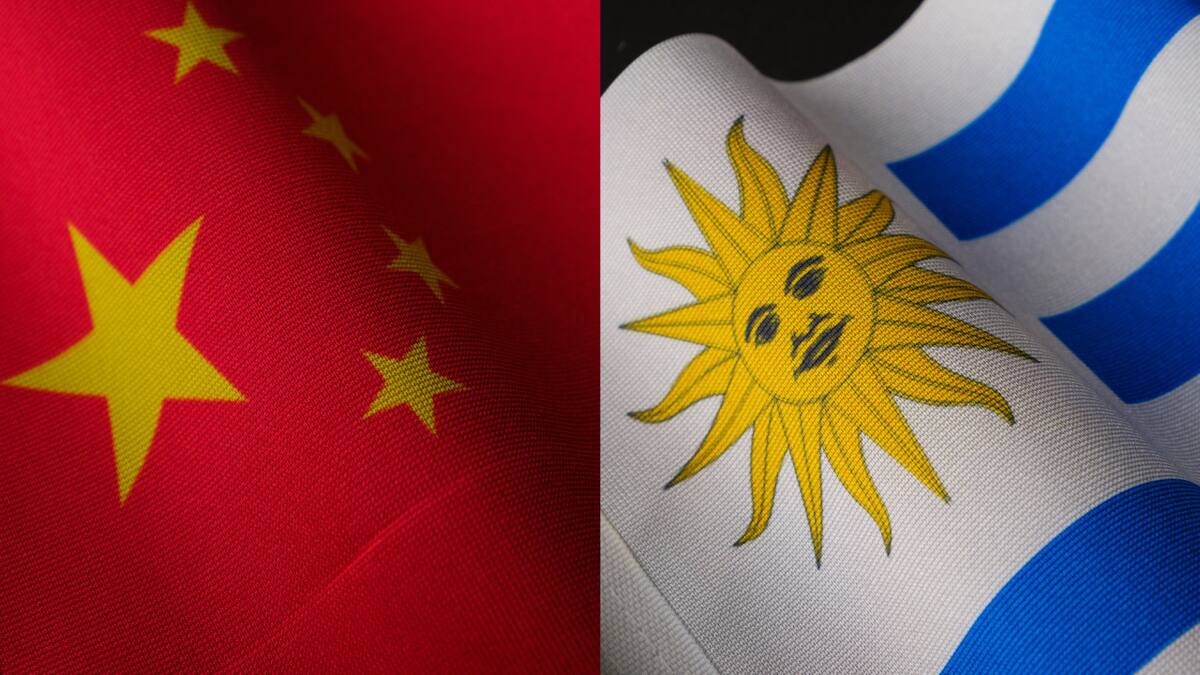 Banderas de China y Uruguay. Fotos: Unsplash.
