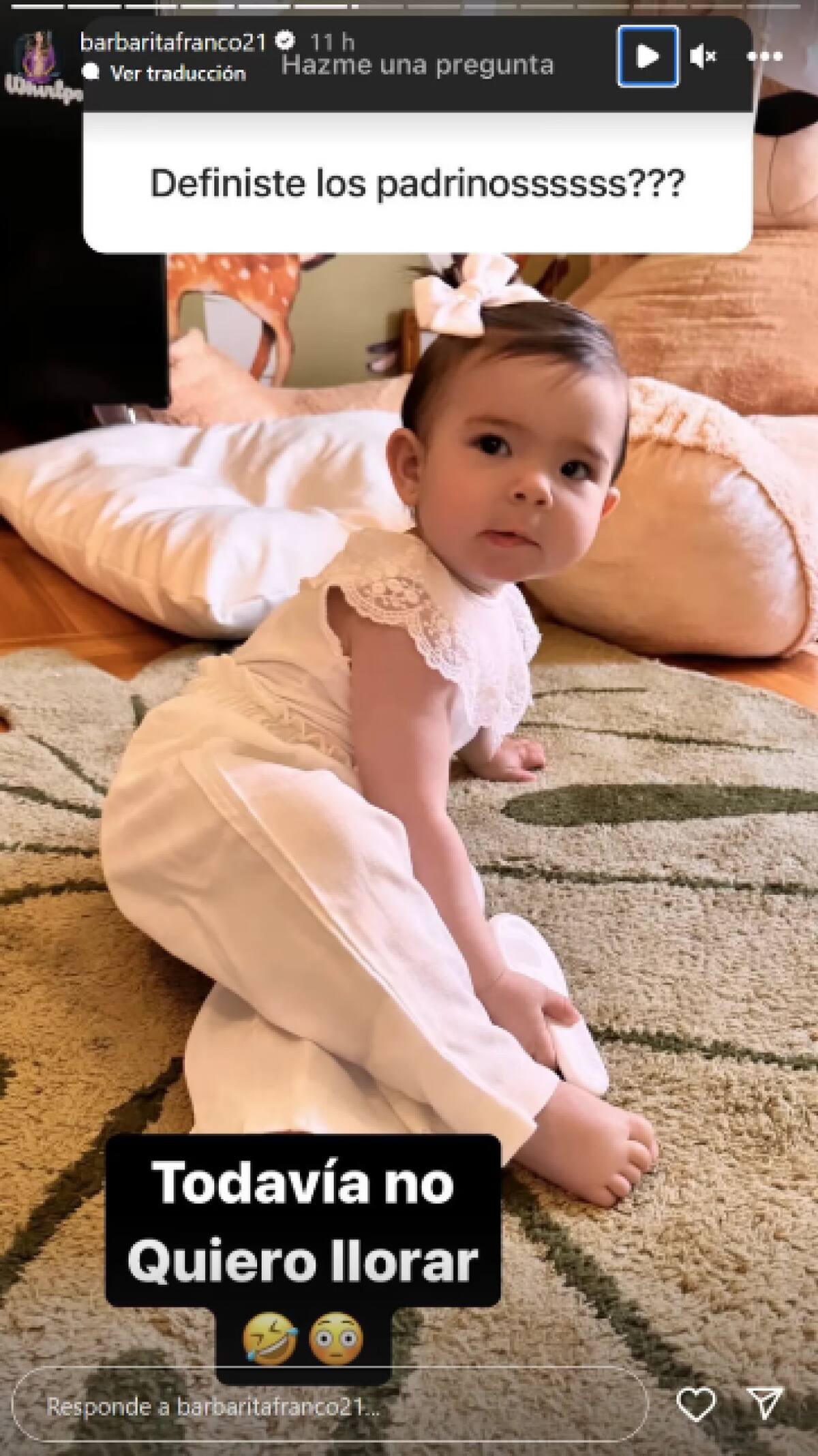 Barby Franco sobre los padrinos de su hija Sarah. Foto: Captura de pantalla.