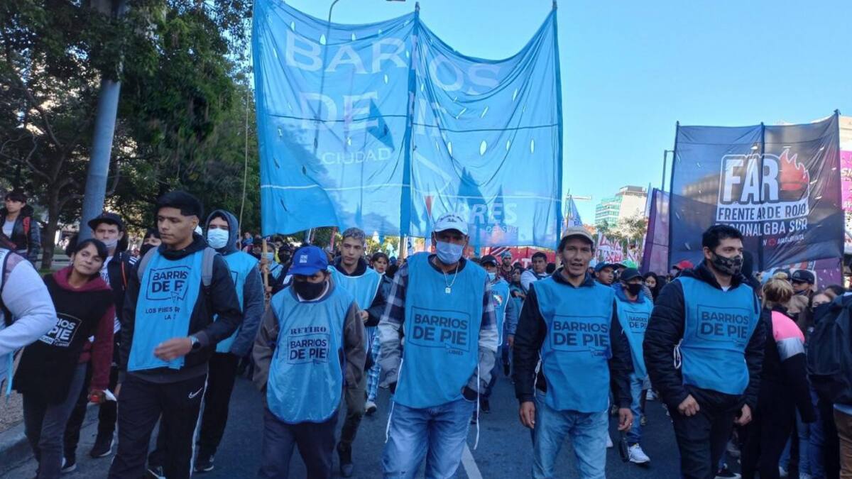 Barrios de pie, corte en avenida 9 de julio, marchas, protestas, piquetes.