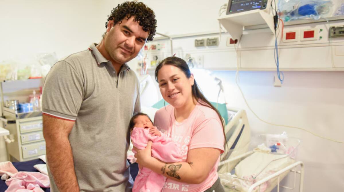 Beba que fue operado en el útero de su madre en el Hospital Garrahan. Foto: Gentileza Hospital Garrahan.