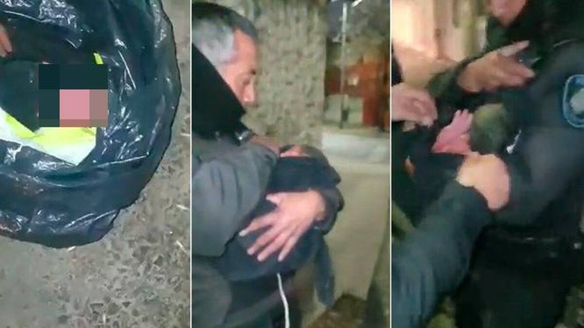 Bebé abandonado en Flores, captura video