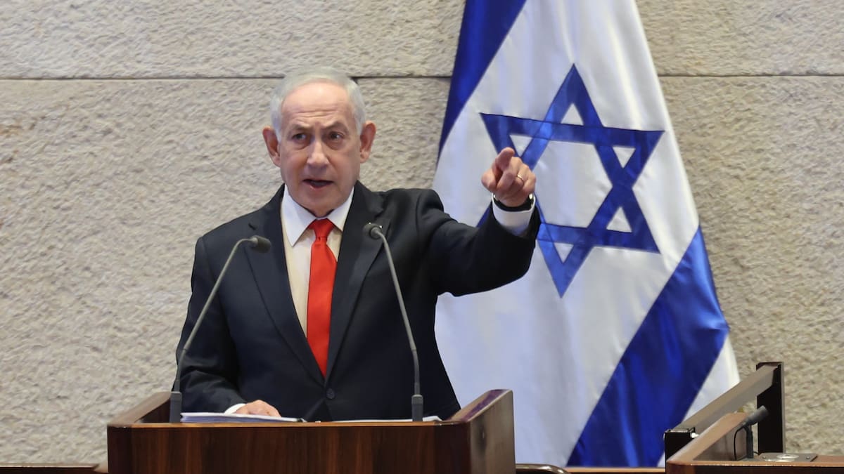 Foto de archivo del 2 de febrero de 2026 del primer ministro de Israel pronunciando un discurso en Jerusalén.