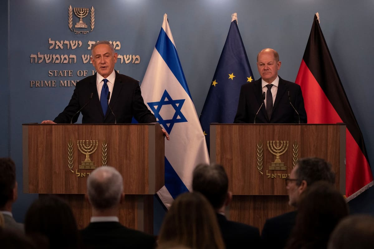 Benjamín Netanyahu y Olaf Scholz. Foto: Reuters
