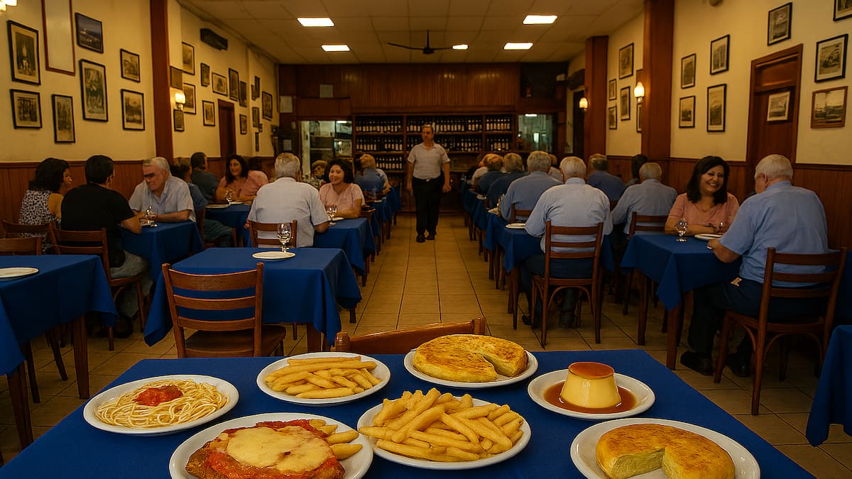 Para combatir la lluvia: el bodegón de Boedo que es furor por sus milanesas enormes, postres clásicos y clima de barrio