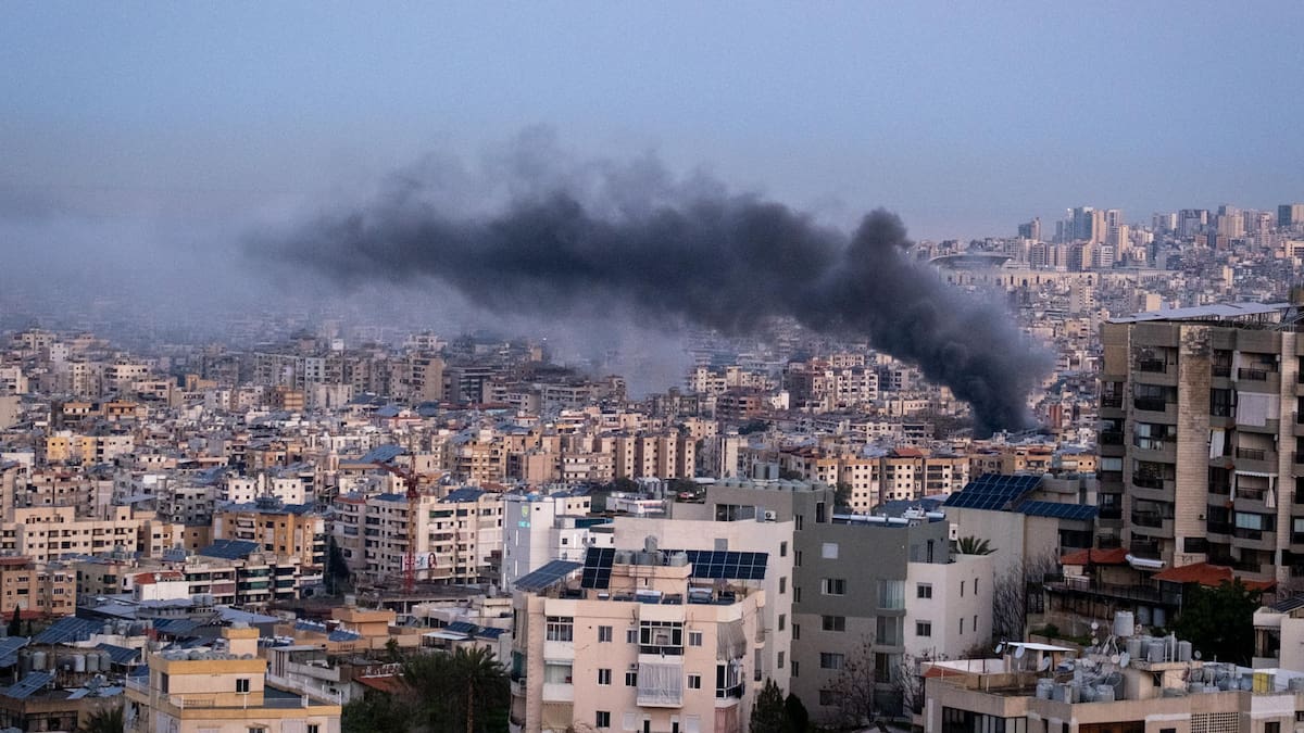 Bombardeo de Israel sobre el sur de Beirut.