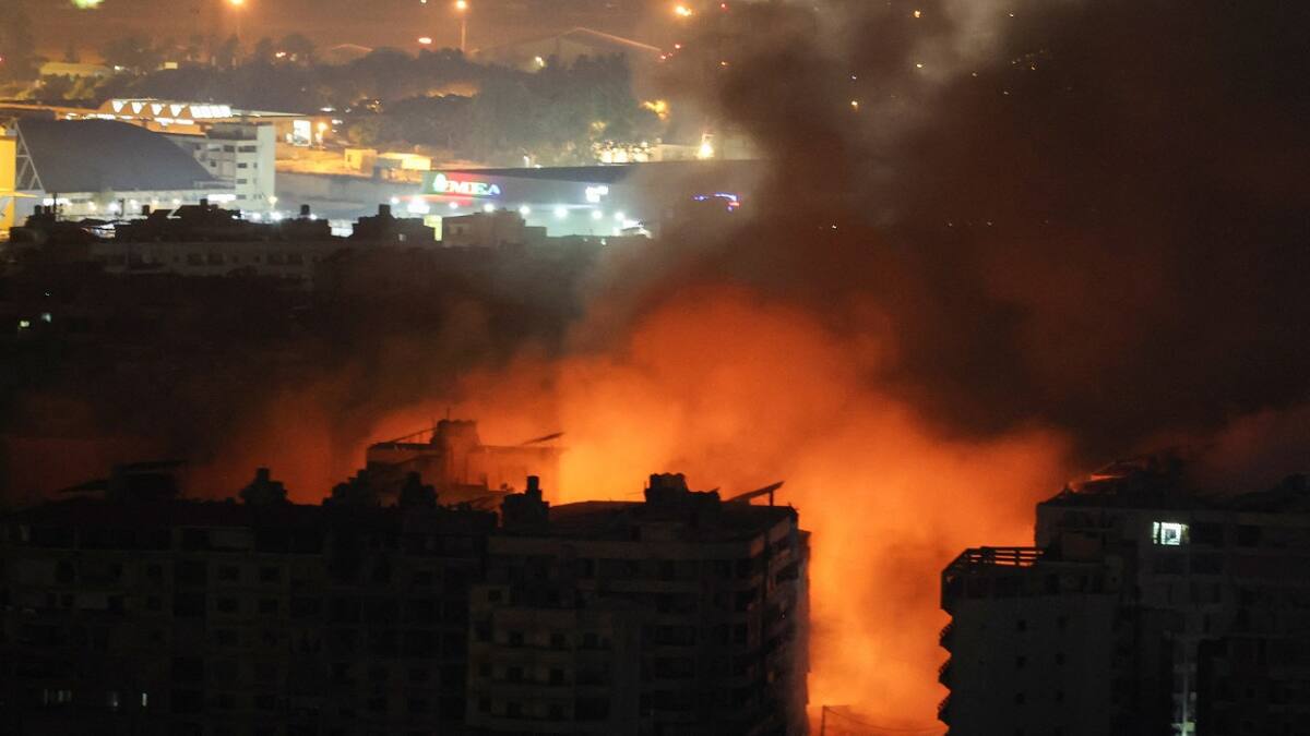 Bombardeos en Beirut. Foto: Reuters.