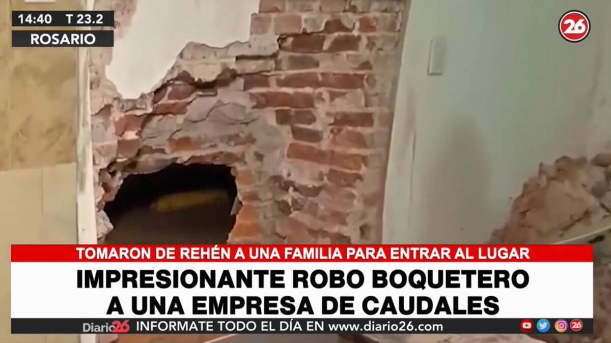 Boqueteros tomaron a familia de rehén para robar empresa de transporte de caudales en Rosario, Canal 26