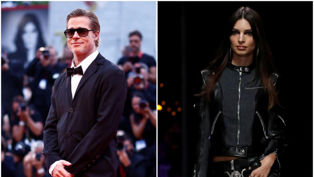 Brad Pitt y Emily Ratajkowski. Fotos: Reuters.