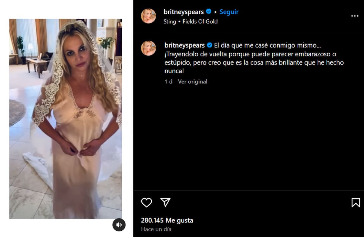 Britney Spears contó que se casó con ella misma. Foto: Instagram.