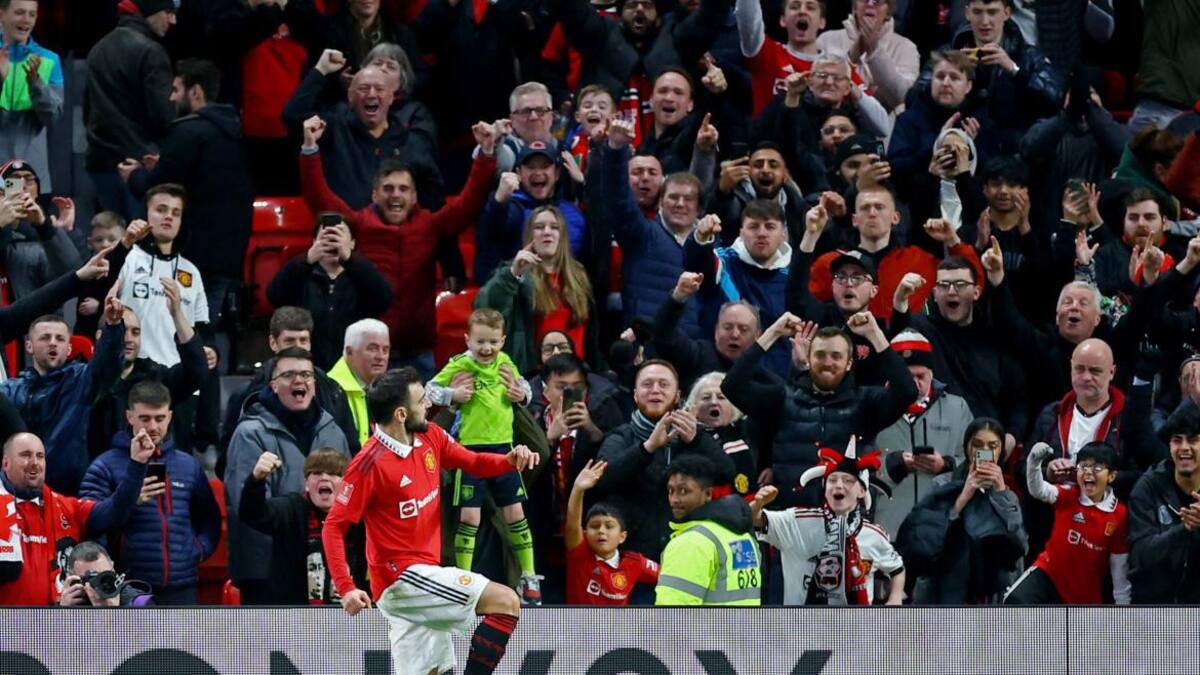 Bruno Fernandes; Manchester United vs. Fulham. Foto: Reuters.