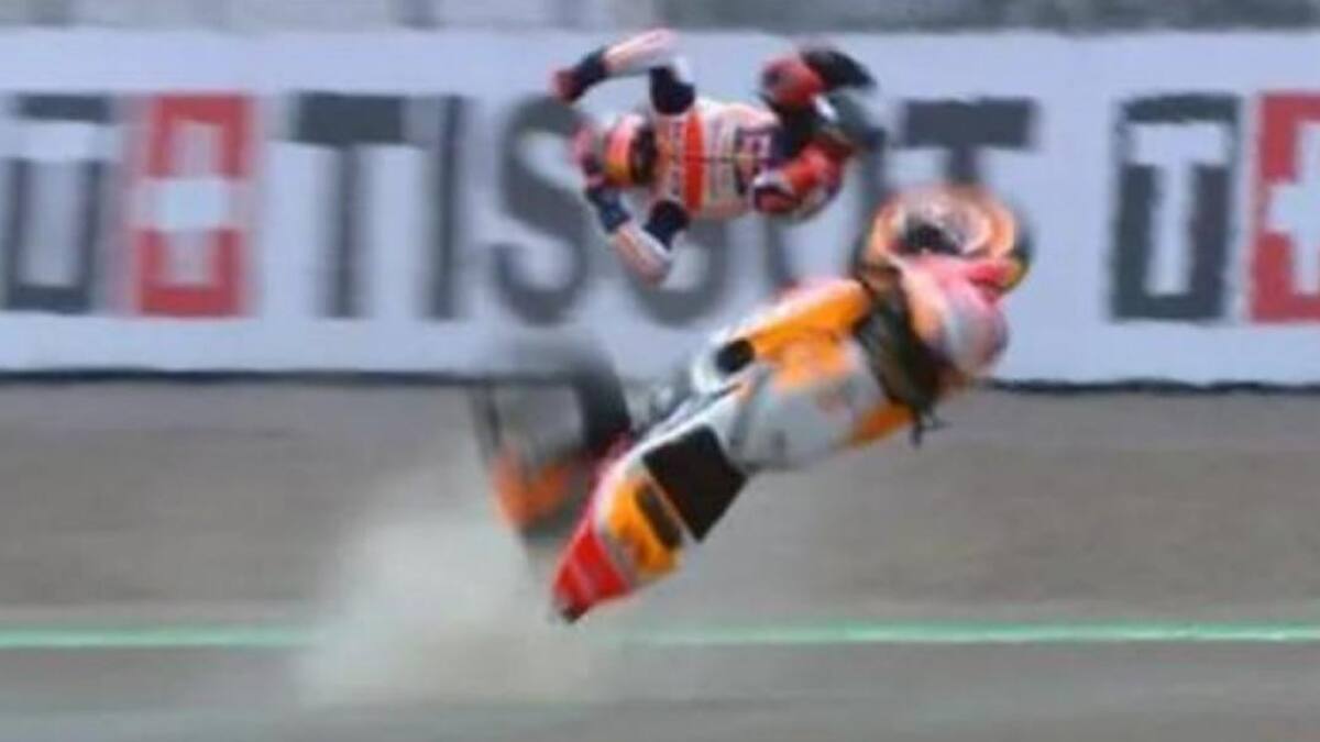 Brutal accidente de Marc Márquez en el Gran Premio de Indonesia de MotoGP