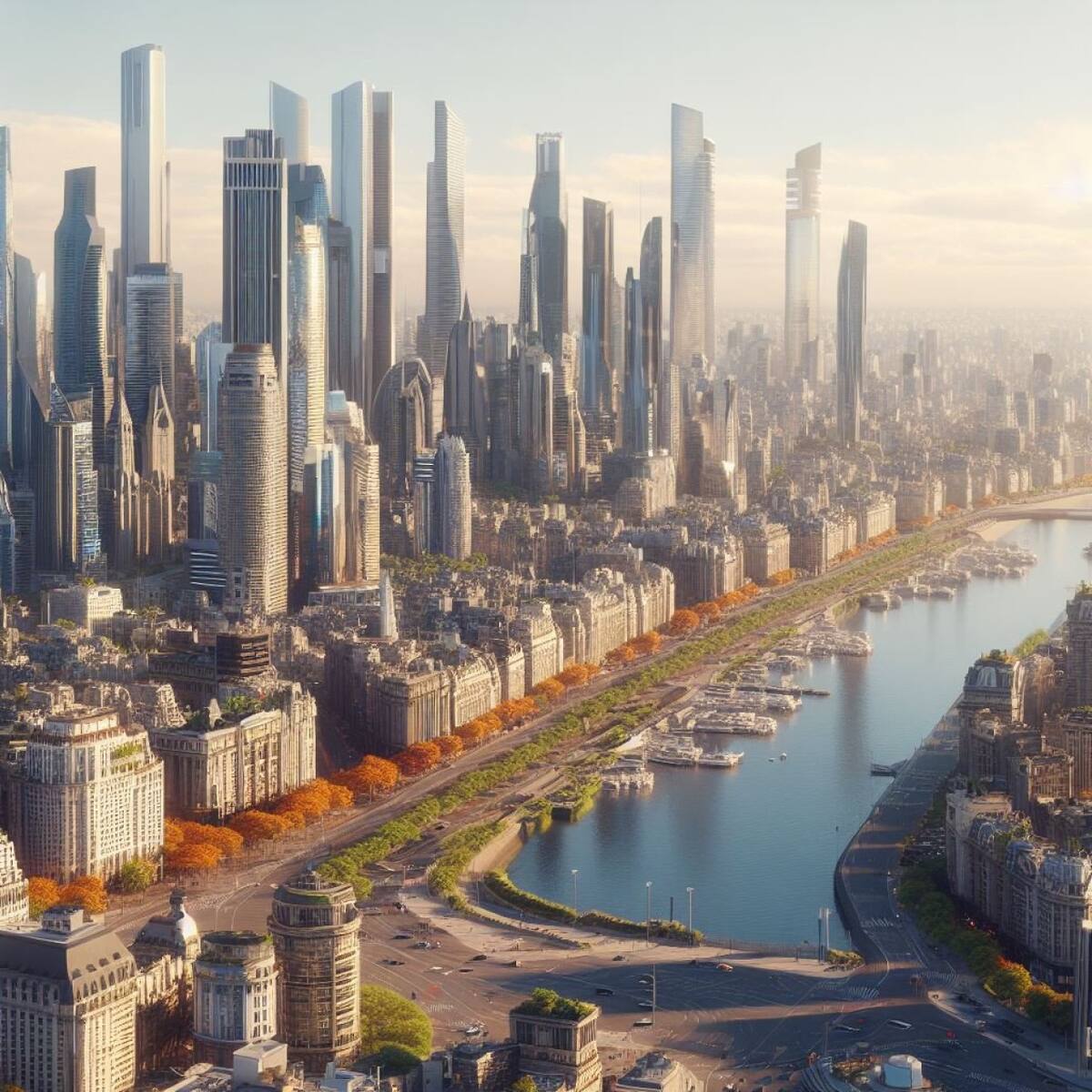 Buenos Aires del futuro según la inteligencia artificial. Foto: X (@roy_).