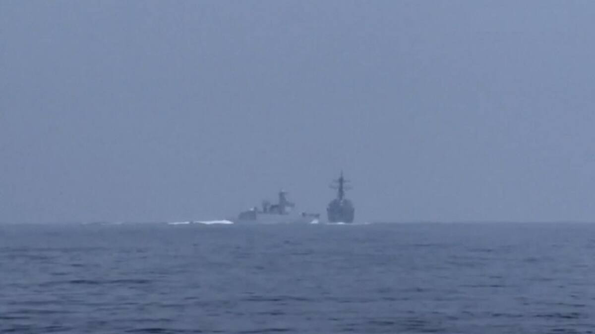 Buque de guerra chino casi embiste a destructor estadounidense en el estrecho de Taiwán. Foto: Gentileza Global News